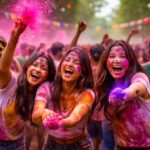 holi celebration in vibrant colors