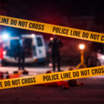police scene at night