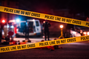 police scene at night