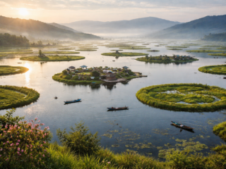 morning mist over loktak lake 1